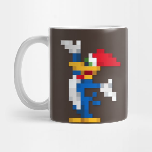 Woody Woodpecker low-res pixelart by JinnPixel